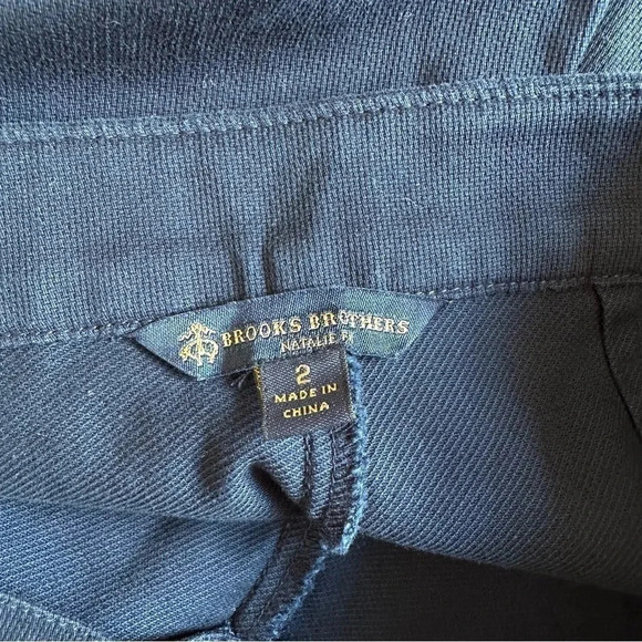 Brooks Brothers Natalie Fit size 2 navy cotton spandex pants with side zipper - Picture 5 of 6